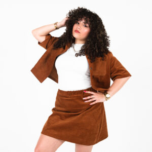 Skirt and Bobbed Shacket Corduroy set